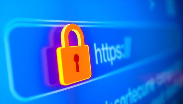 Secure Connection and Data Protection Icon on a Digital Screen
