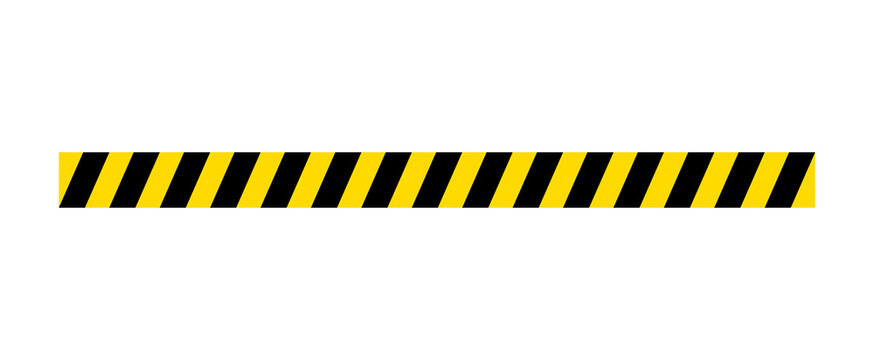 Yellow black diagonal warning stripe tape pattern safety caution border design element
