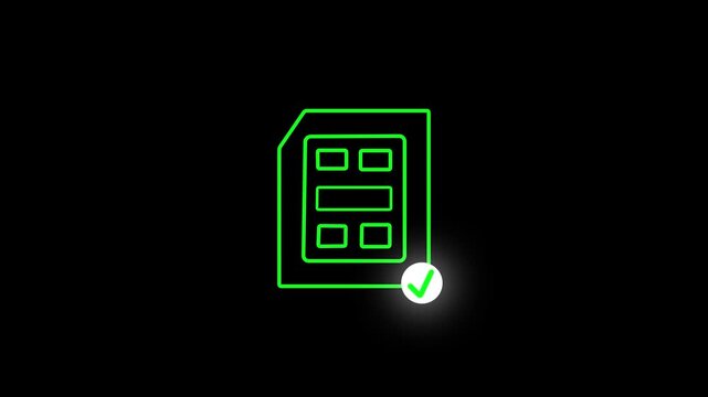 digital document file icon animation on black background, electronic paperwork and data storage technology concept video