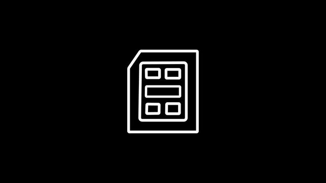 digital document file icon animation on black background, electronic paperwork and data storage technology concept video