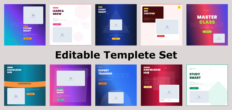 Banner social media layout template post web advertising branding promotion set vector presentation marketing design bundle abstract