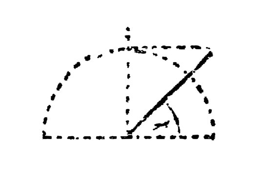 Cosecant geometric diagram, semicircle with radius, diameter, and arc, mathematics engraving, old vintage illustration, 1897.