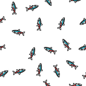 tetras aquarium fish vector seamless pattern tetras aquarium fish sign illustration