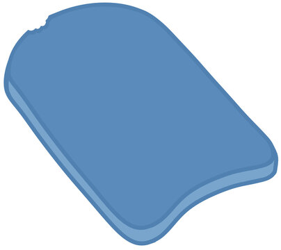Swimming kickboard with a bite mark