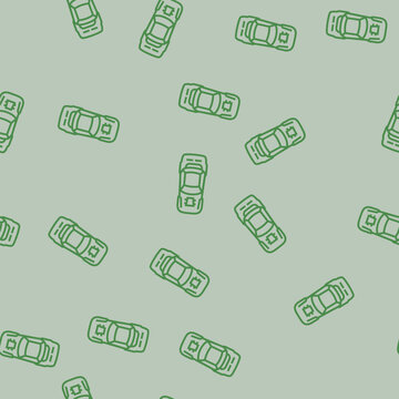 automobile car top view vector line seamless pattern automobile car top view sign illustration