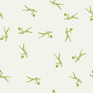 neanderthal human evolution vector glyph seamless pattern neanderthal human evolution sign illustration