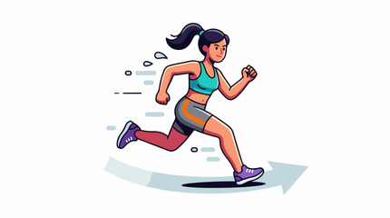 Obraz premium A woman in athletic wear running