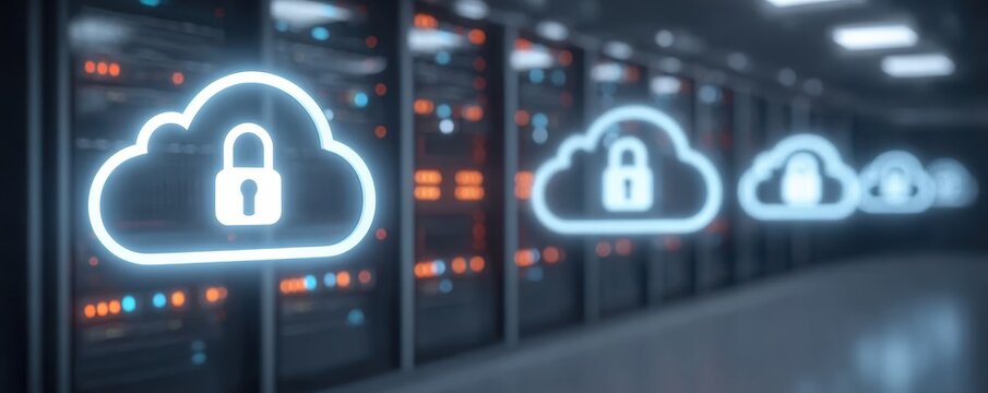 Digital security features a firewall and encryption for safety while authentication and privacy protection are key for all cloud based services.