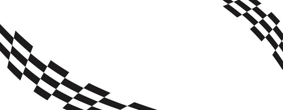 Abstract checkered flag pattern curved design.