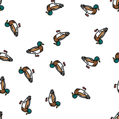 Obraz premium duck bird vector seamless pattern duck bird sign illustration