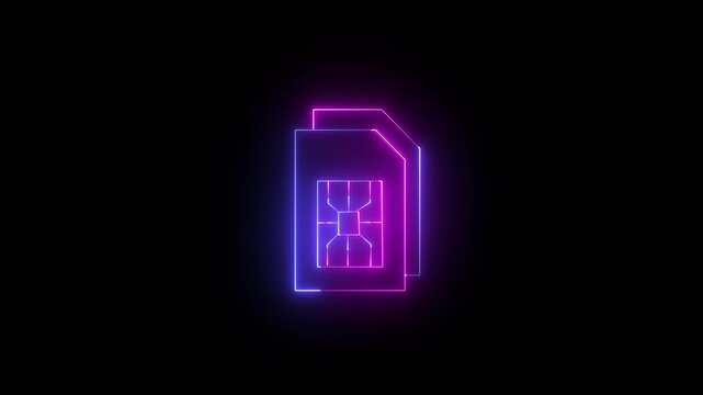 Sim card icon animation for web and mobile app. dual sim card sign and symbol 4k video animation.