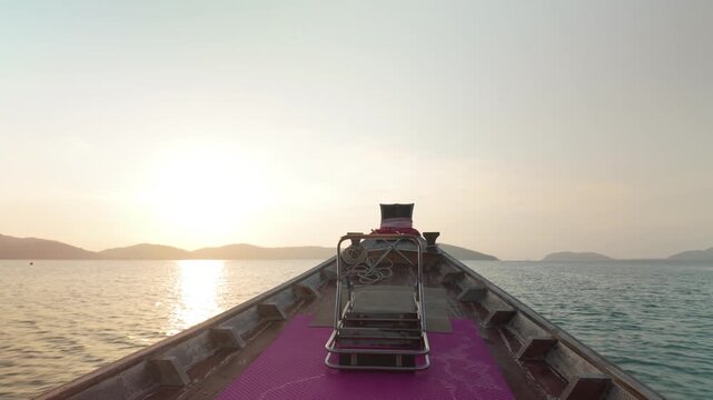 Neglected luggage carrier on a empty ferry taxi at Koh Samui island