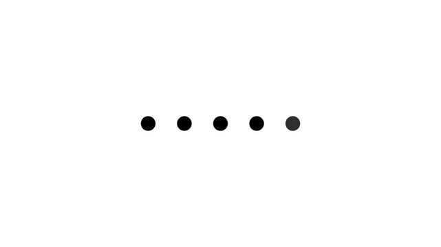 Typing loading dots icon with alpha channel. Loading is indicated by a dot. Load dot icons. A set of loading icon animation.loading thinking animation on black background video.