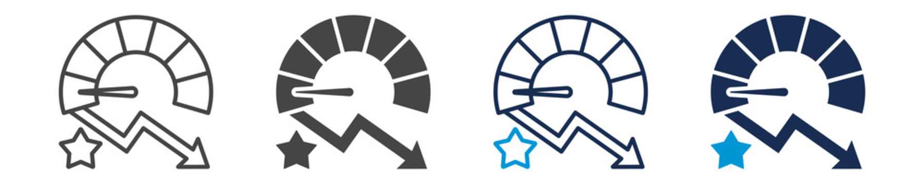 credit score drop icon set with multi concept
