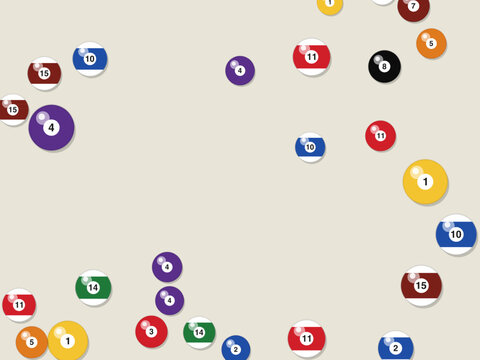 Retro Pool Ball Collection Game Background Design