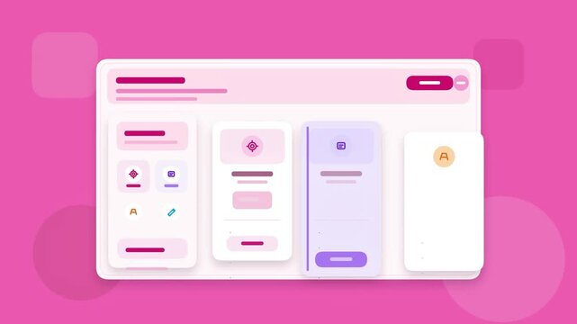 Animated UI Design Concept with Pink Theme