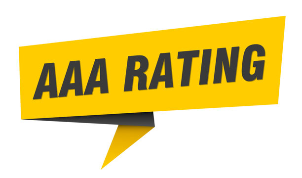 aaa rating banner. aaa rating&nbsp;speech bubble, label, sticker, sign template