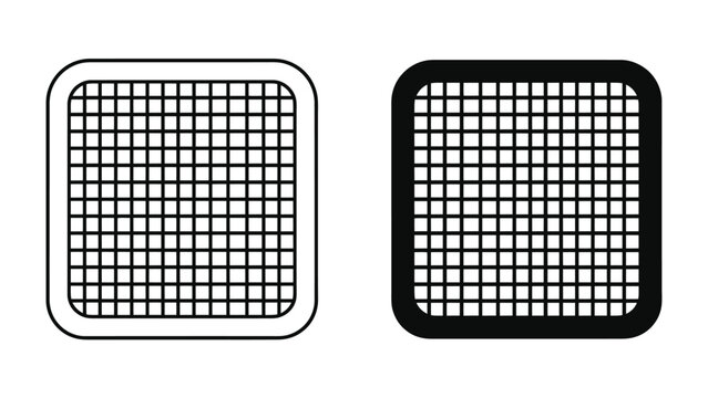 Grid Design Set: Two square grid designs, one outlined and one filled, presented side-by-side for graphic design applications.
