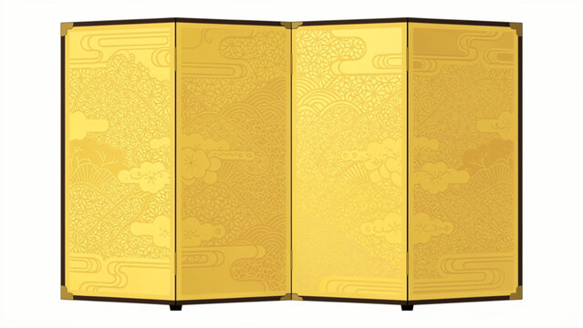Elegant Traditional Gold Folding Screen for Interior Decor.