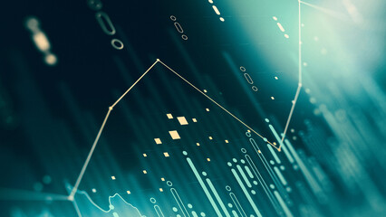 Fototapeta premium Stock exchange trading chart showing financial data trends and patterns in graphs