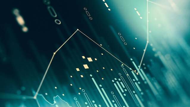 Stock exchange trading chart showing financial data trends and patterns in graphs