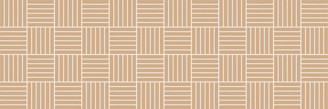 Light brown wood board parquet pattern. Seamless wooden flooring texture background.