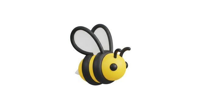 Flying bumblebee character in a 3d style