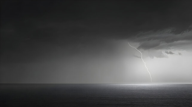 Dramatic stormy landscape with dark clouds and sunlight