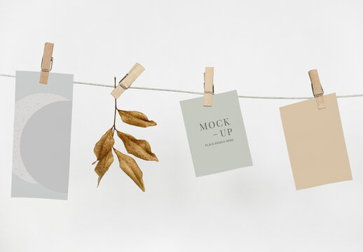 Minimalist Mockup With Natural Elements PSD