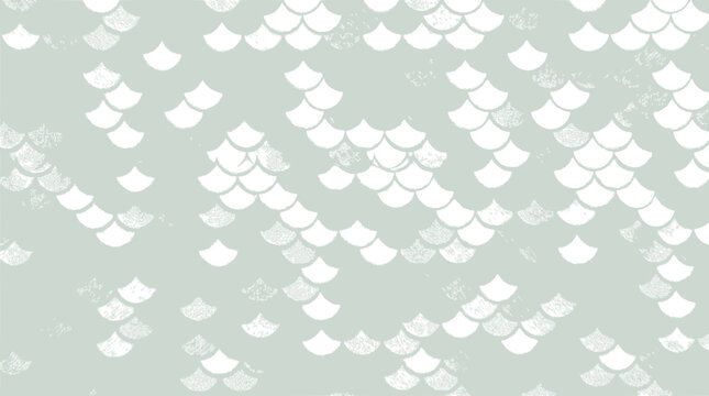 Abstract Pattern: Subtle White Fish Scales on Soft Sage Green Background