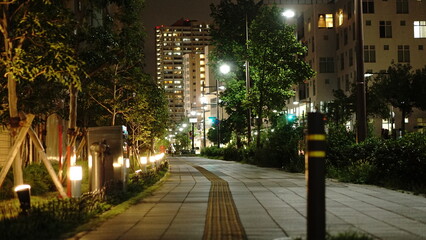 Naklejka premium おしゃれな道、夜道