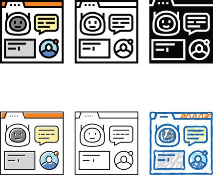 web chat bot color icon vector. web chat variety bot sign. isolated symbol