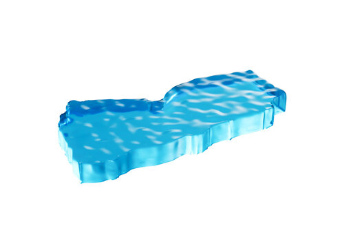 Water Ice Map Of Yemen Global Warming Melting Glacier In Deep Ocean Blue Water 3d Illustration