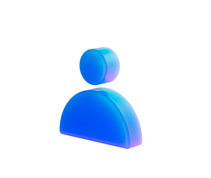 Vibrant 3D blue user profile icon for modern interface design