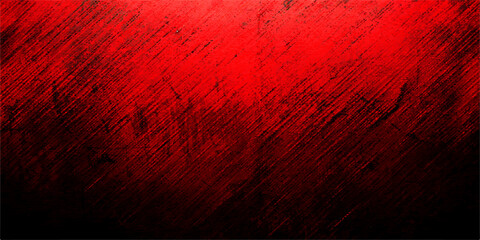 Scratched crimson texture background with dark gradient creates gritty, intense atmosphere. © Ateş