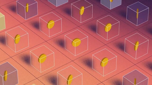 Abstract Isometric Cubes Background, Geometric 3D Blocks Seamless Motion Design 2D Animation
