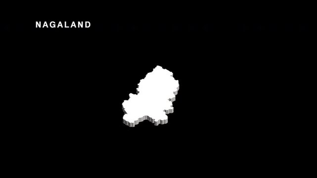 Nagaland india state map rotating animation