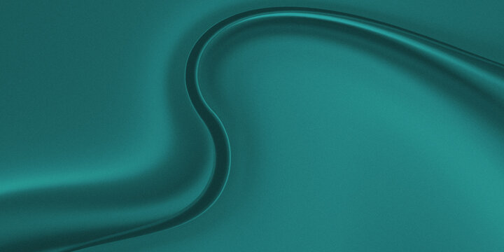luxury teal abstract background with a smooth, flowing metal surface that flows dynamically and soft rim lighting creates a realistic three-dimensional effect