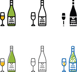 Fototapeta premium sauvignon blanc white wine color stylized icon vector. sauvignon blanc white wine sign. isolated symbol