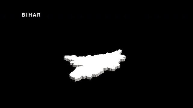 Bihar state of india map animation