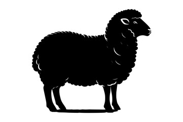 Black and White Sheep Vector Illustration Isolated Farm Animal Silhouette Icon Design © Sa_e