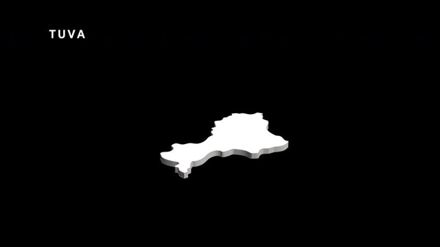 Tuva republic of russia 3d map animation