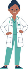 Fototapeta premium Beautiful women doctor on white background.