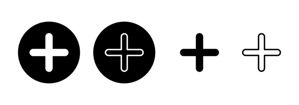 Plus icon logo design. Add plus sign and symbol