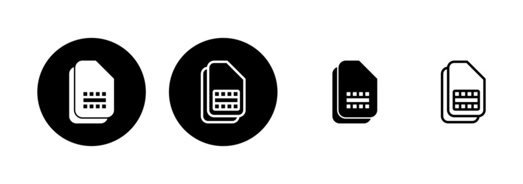 Sim card icon logo design. dual sim card sign and symbol