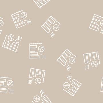 increase percent loan vector line seamless pattern increase percent loan sign illustration