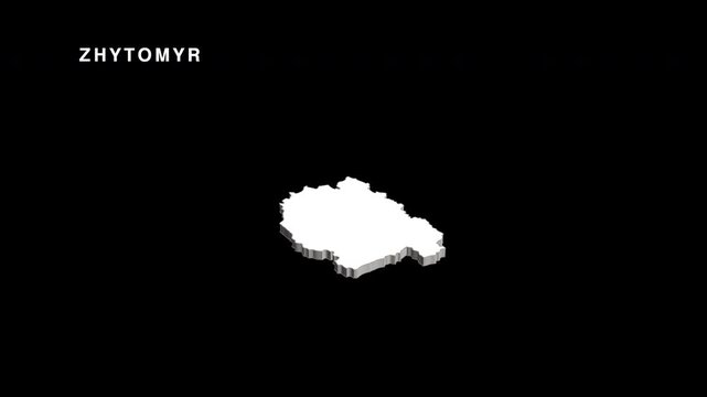 Zhytomyr oblast of ukraine map animation