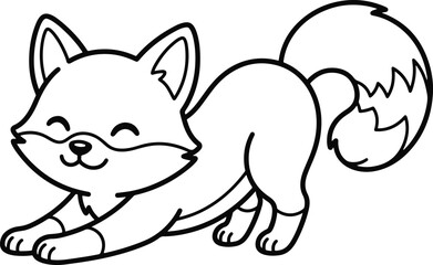 Fototapeta premium Halloween cute cat coloring page black and white feline fun