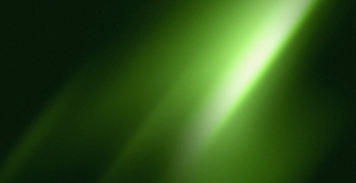 Dramatic Green Spotlight Beam Cutting Through Dark Forest Shadow, High Contrast Gradient
