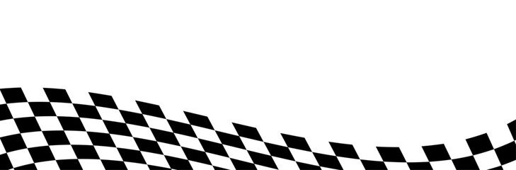 Wavy Checkered Racing Flag Background. © Jazzy Photo
